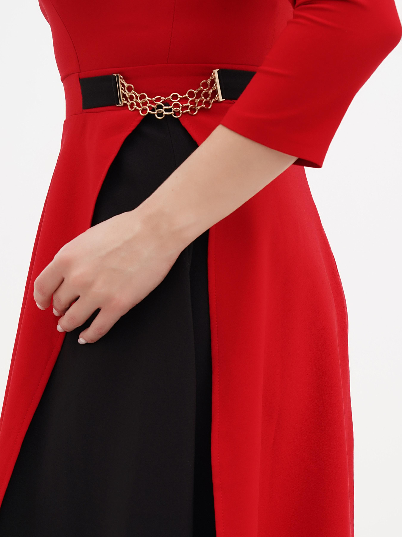 Платье миди Sassofono модель A271-SC-4035_красный Фото