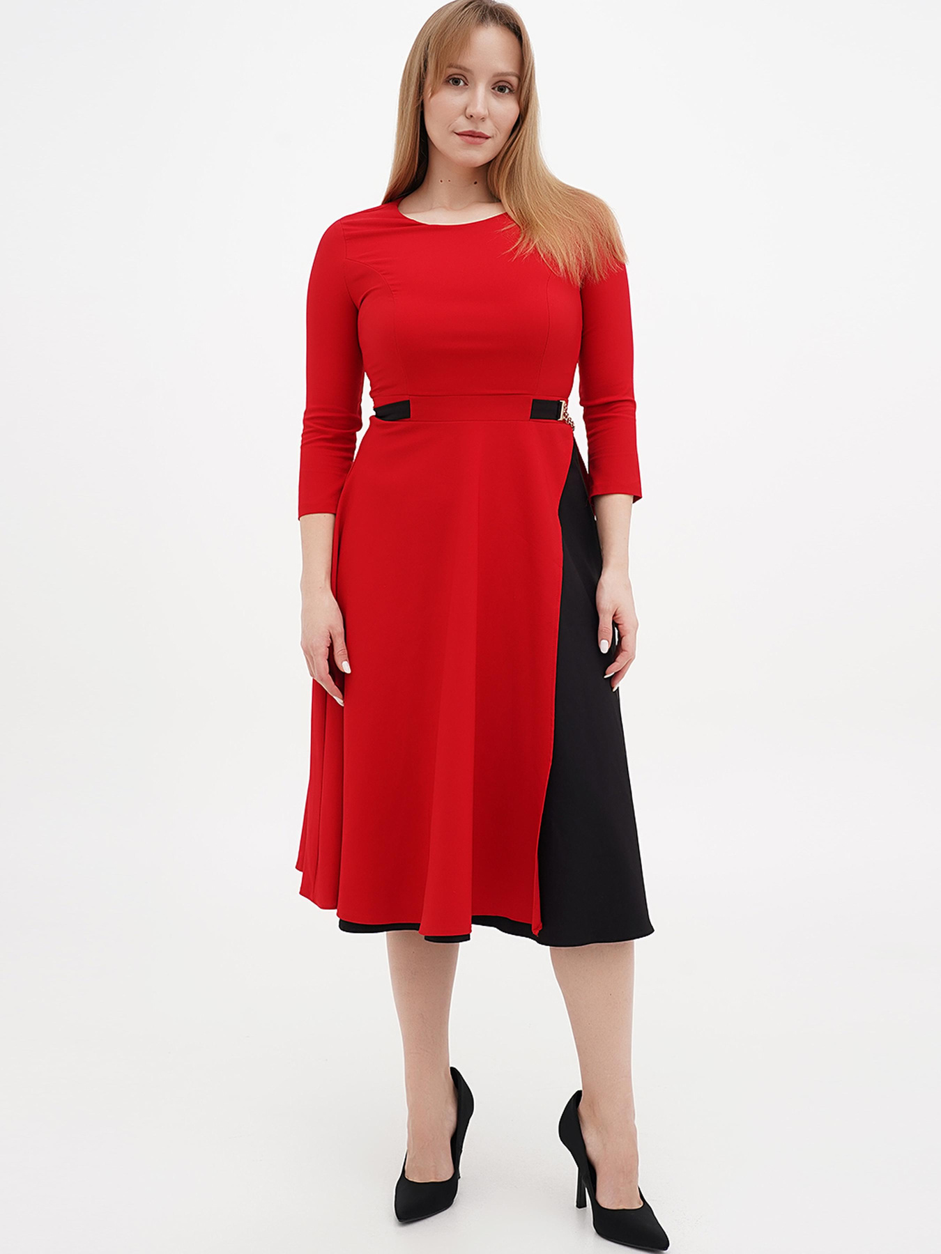 Платье миди Sassofono модель A271-SC-4035_красный Фото