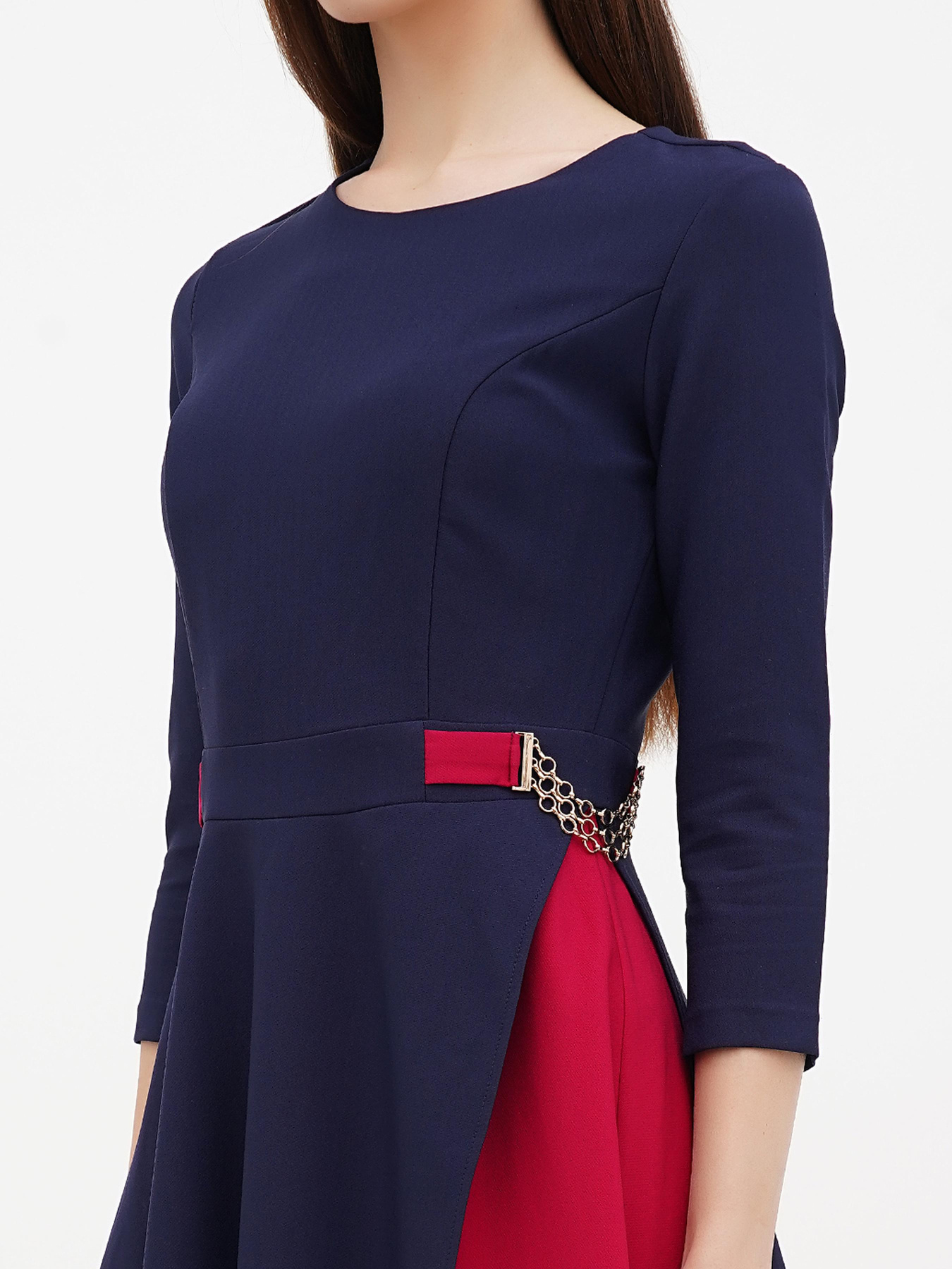 Платье миди Sassofono модель A271-SC-4035_темно_синий Фото