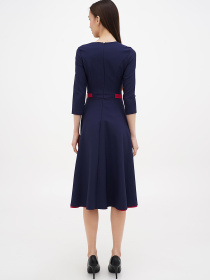 Платье миди Sassofono модель A271-SC-4035_темно_синий Фото