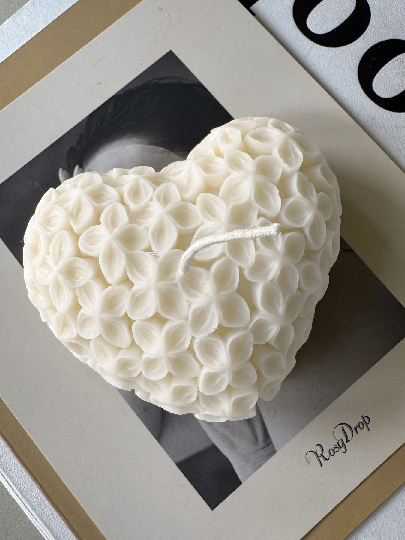 Ароматическая свеча "Сердце ажурное", аромат "Ежевика & шампанское" из натурального оливкового воска Candle Design модель 130.2006/2007/2008 Фото