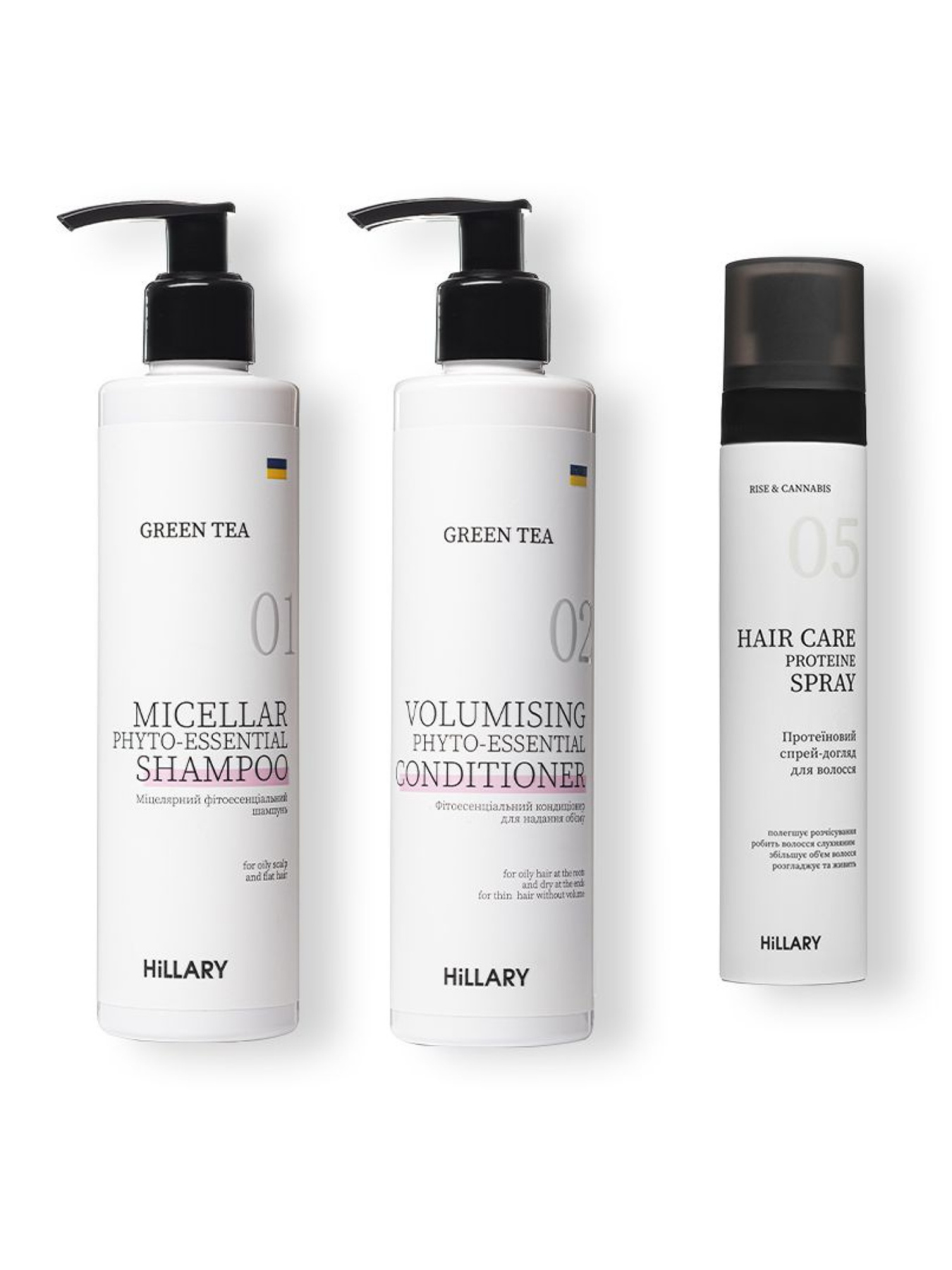 Протеиновый спрей-уход + Комплексный набор для жирного типа волос Hillary модель K2-11-876 Фото