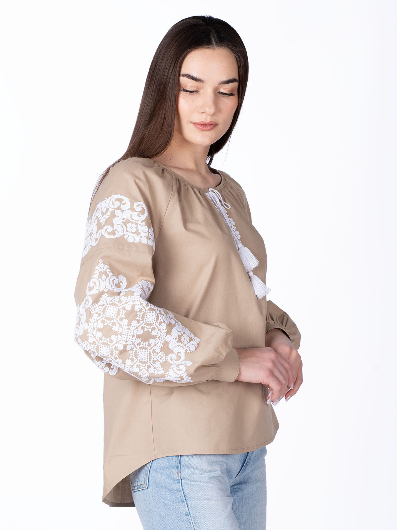 Вышитая рубашка Едельвіка модель 899-18-00beige Фото