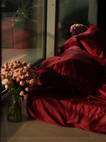 Комплект постільної білизни класичний винний Cozy модель 11781261 Фото