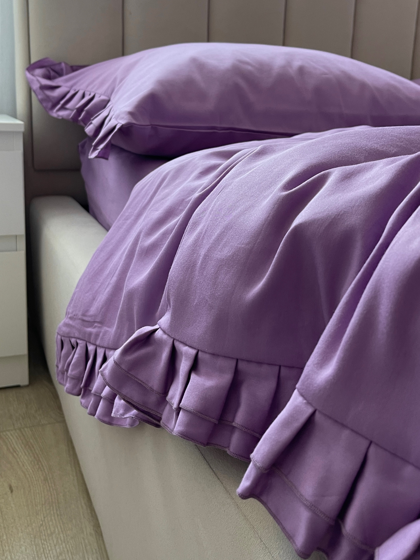 Комплект постільної білизни з рюшами бузок Cozy Модель 11151052 Фото