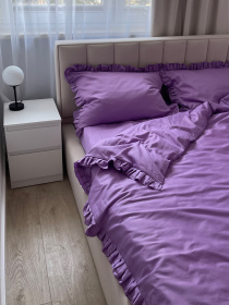 Комплект постільної білизни з рюшами бузок Cozy модель 11151052 Фото