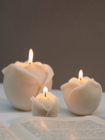 Набор свеч "Белые розы" из натурального оливкового воска Candle Design модель 200.0010 Фото
