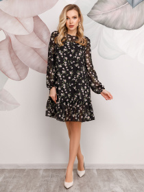 Платье мини ISSA Plus модель 12487_black Фото