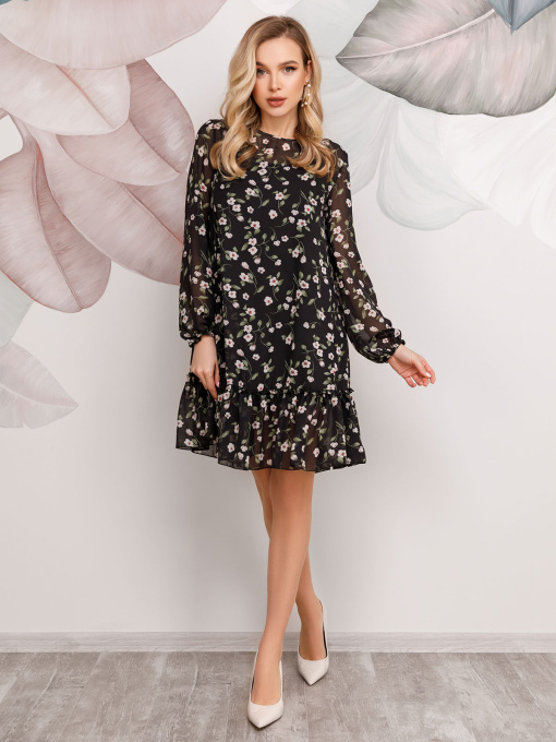 Платье мини ISSA Plus модель 12487_black Фото