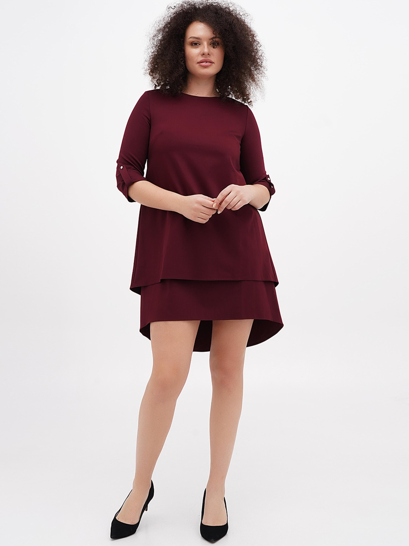 Сукня міні Sassofono модель A271-SC-3500_бордовый Фото