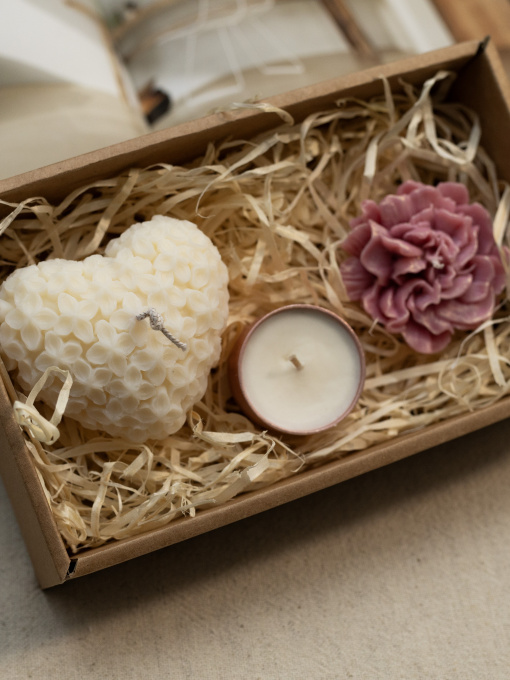 Набор ароматических свеч "Мелодия сердца" из натурального оливкового воска Candle Design модель 200.0085 Фото