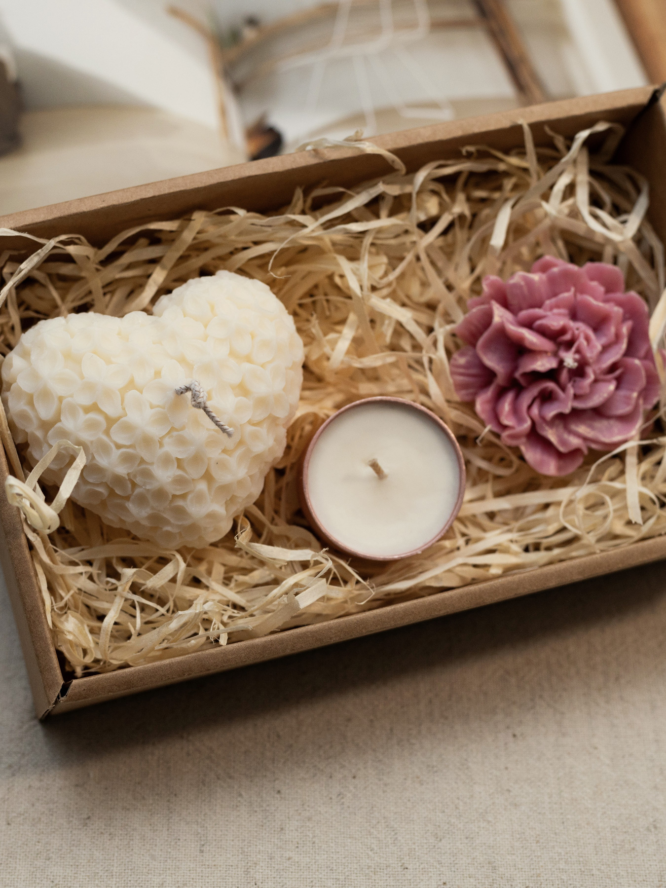 Набір ароматичних свічок "Мелодія серця" з натурального оливкового воску Candle Design модель 200.0085 Фото