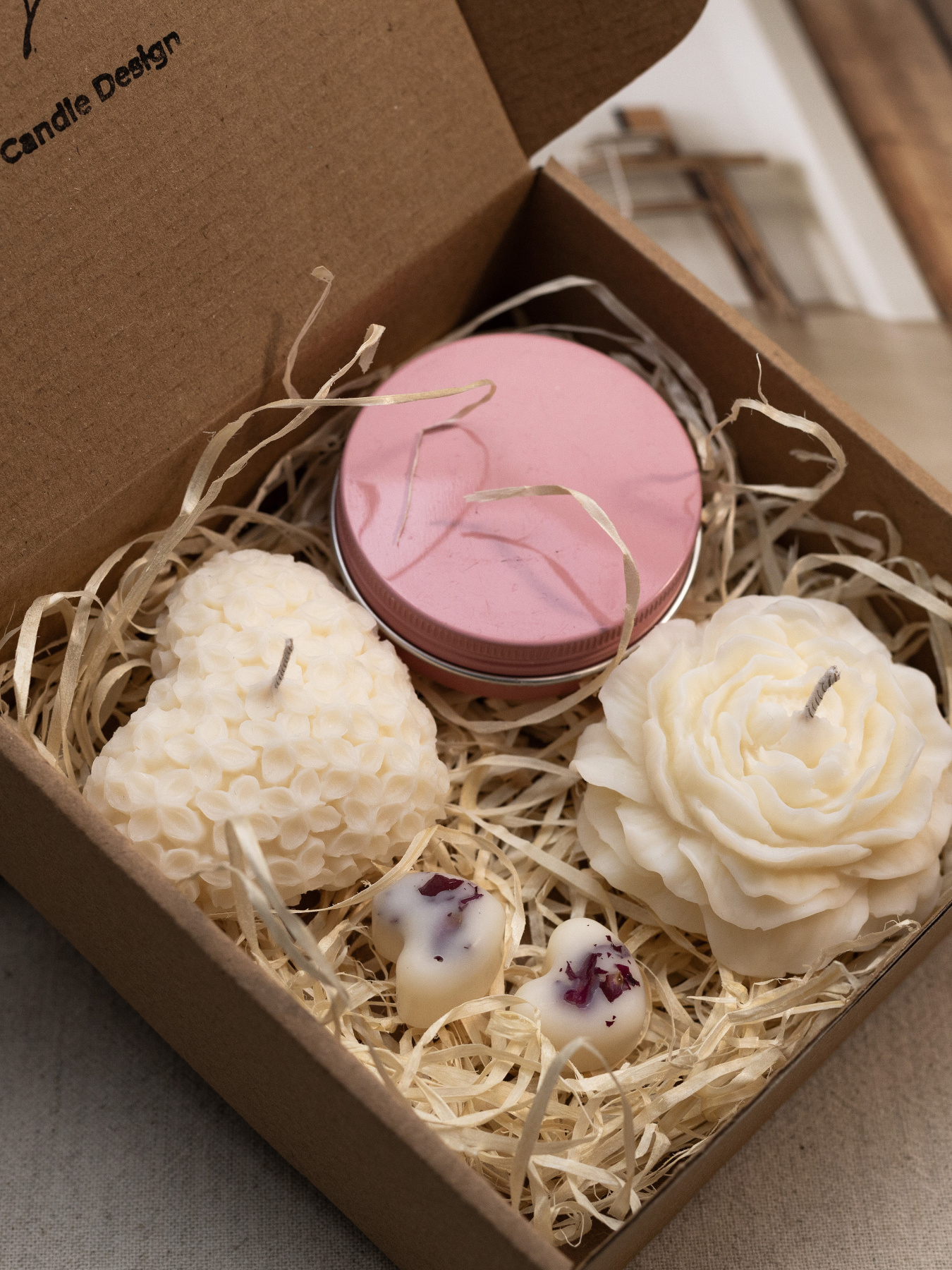 Набор ароматических свеч "Мелодия сердца" из натурального оливкового воска Candle Design модель 200.0089 Фото