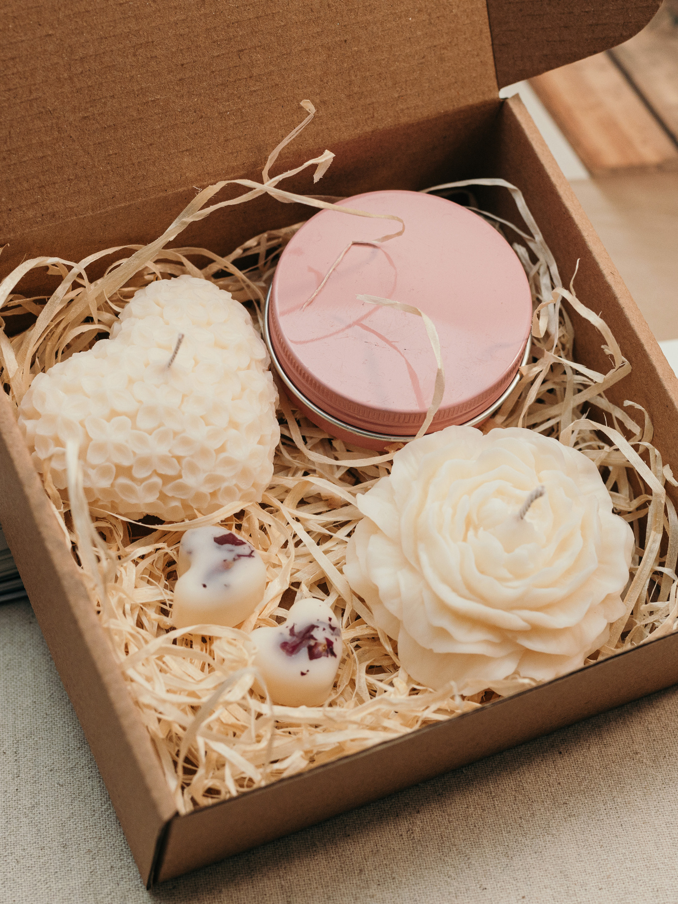 Набор ароматических свеч "Мелодия сердца" из натурального оливкового воска Candle Design модель 200.0089 Фото