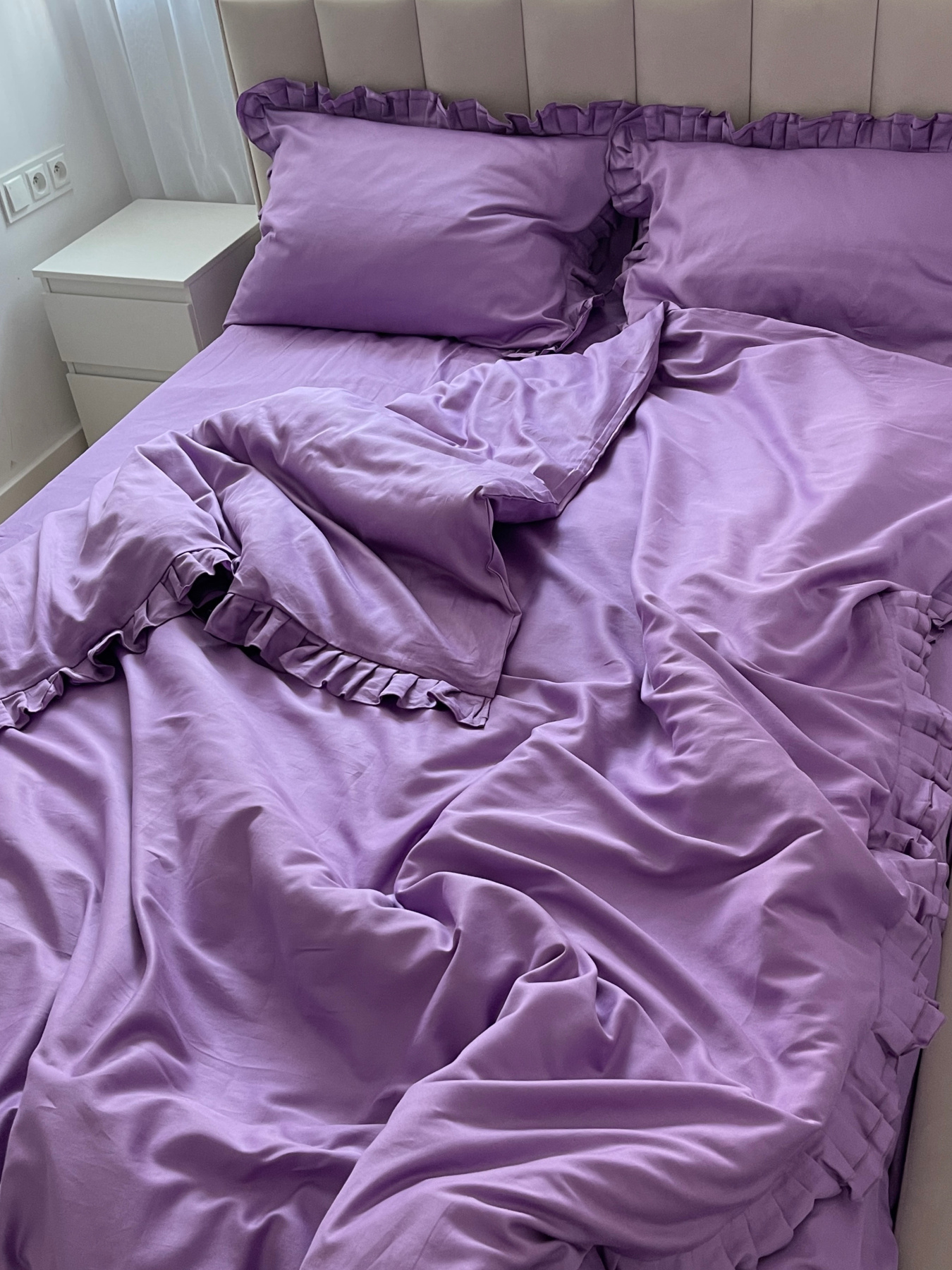 Підковдра з рюшами бузок Cozy модель 11151044 Фото