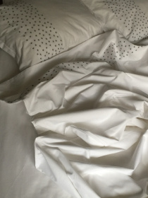 Підковдра біла з вишитими сірими зірками Cozy модель 10135338 Підковдра біла з вишитими сірими зірками Cozy модель 10135338 Фото