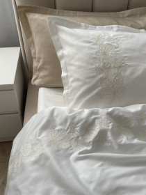 Підковдра молочна з вишитими каштанами Cozy модель 11165897 Фото