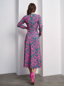 Сукня міді ISSA Plus модель 15013_зеленый Фото