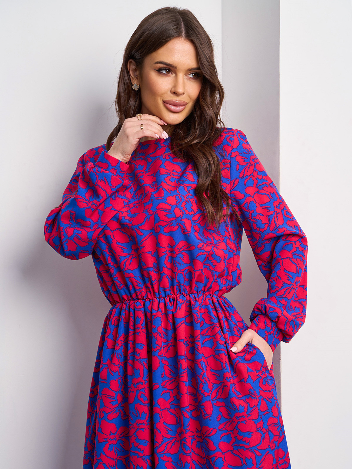 Платье миди ISSA Plus модель 14475_синий Фото