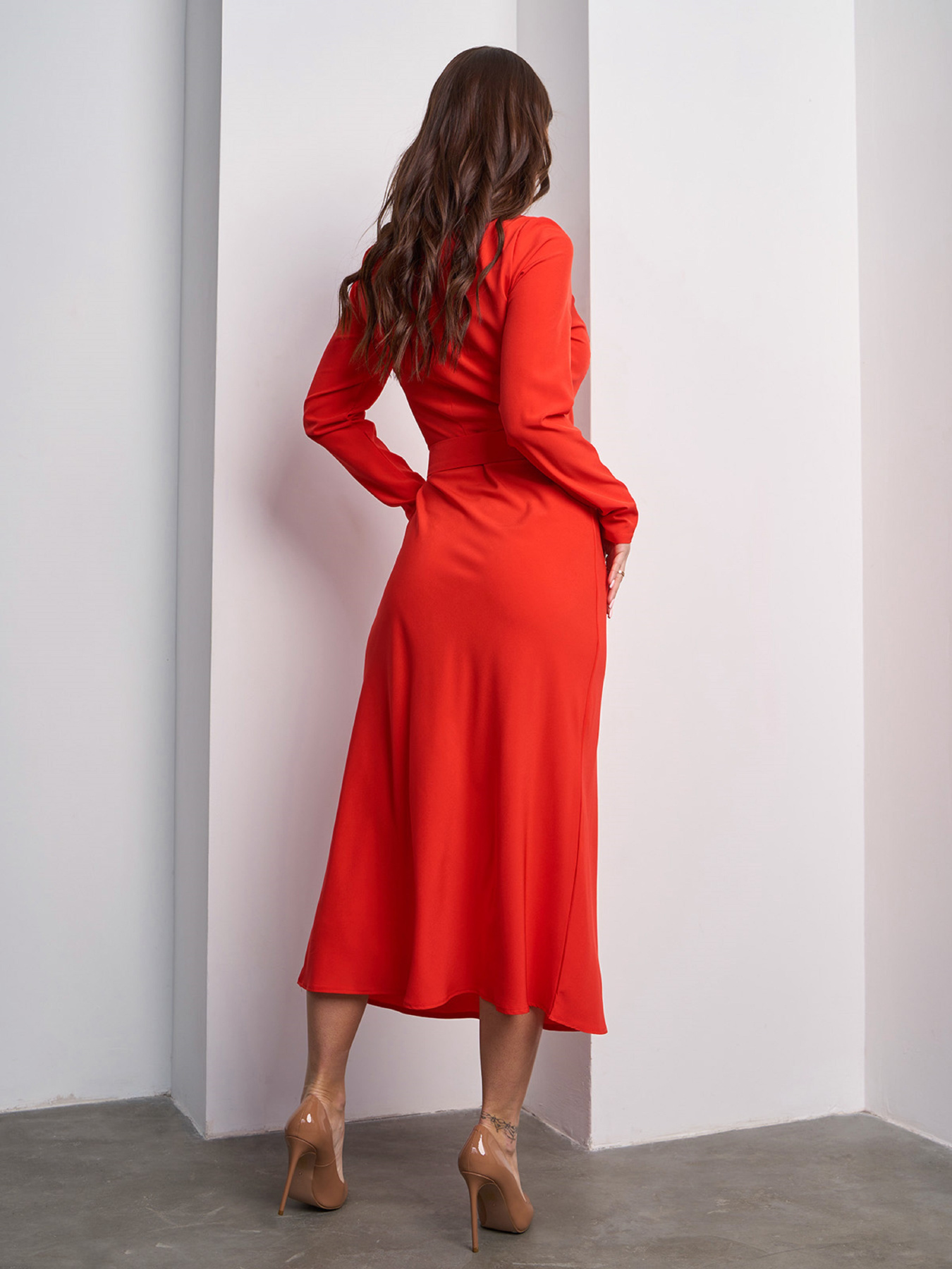 Платье миди ISSA Plus модель 15014_красный Фото