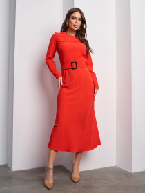 Сукня міді ISSA Plus модель 15014_красный Фото