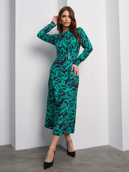 Платье миди ISSA Plus модель 15016_зеленый Фото