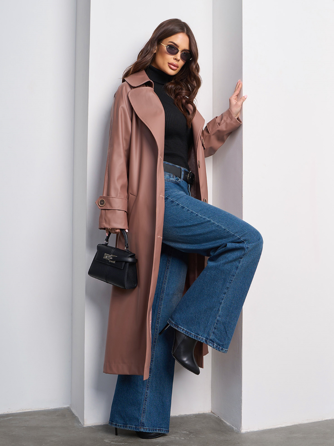 Тренч ISSA Plus модель 15021_коричневый Фото