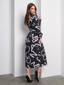 Платье миди ISSA Plus модель SA-593_черный Фото