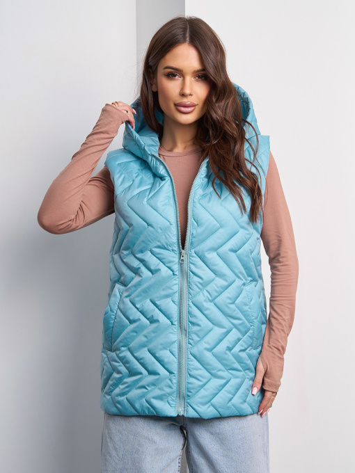 Утеплений жилет ISSA Plus модель SA-585_бирюзовый Фото