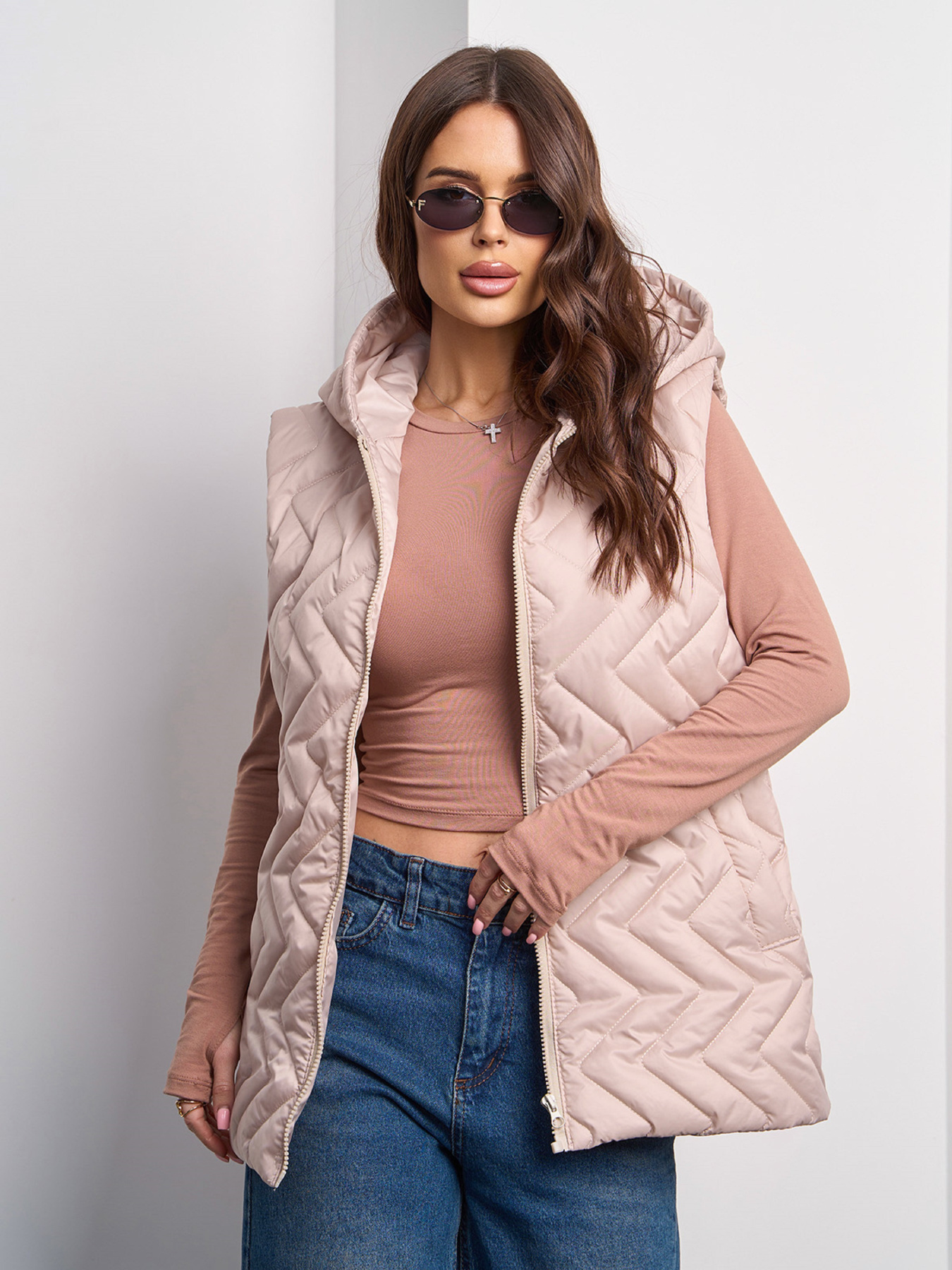 Утеплений жилет ISSA Plus модель SA-585_бежевый Фото