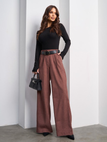 Брюки палаццо ISSA Plus модель 15015_коричневый Фото