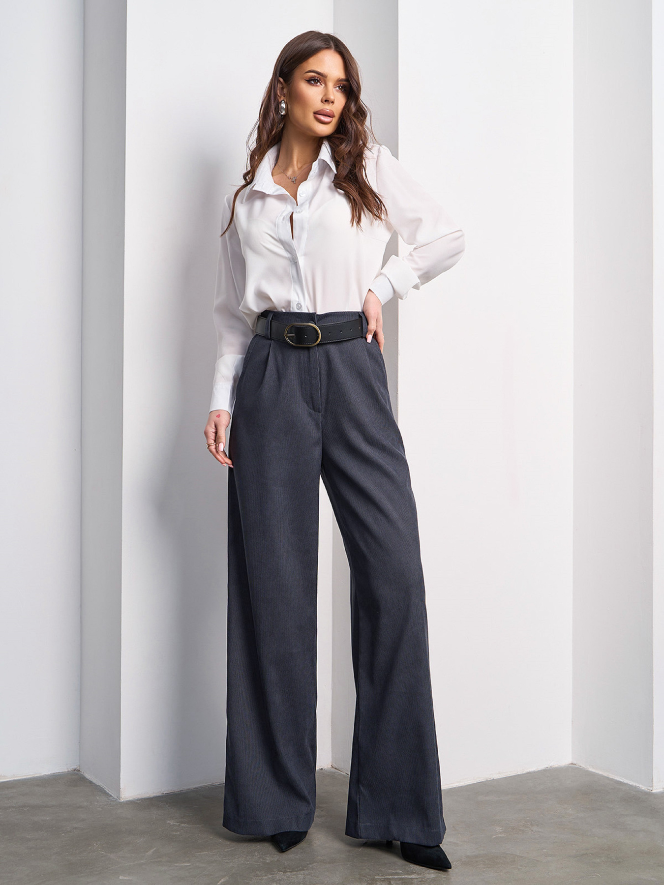 Штани палаццо ISSA Plus модель 15015_серый Фото