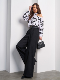 Штани палаццо ISSA Plus модель 15015_черный Фото