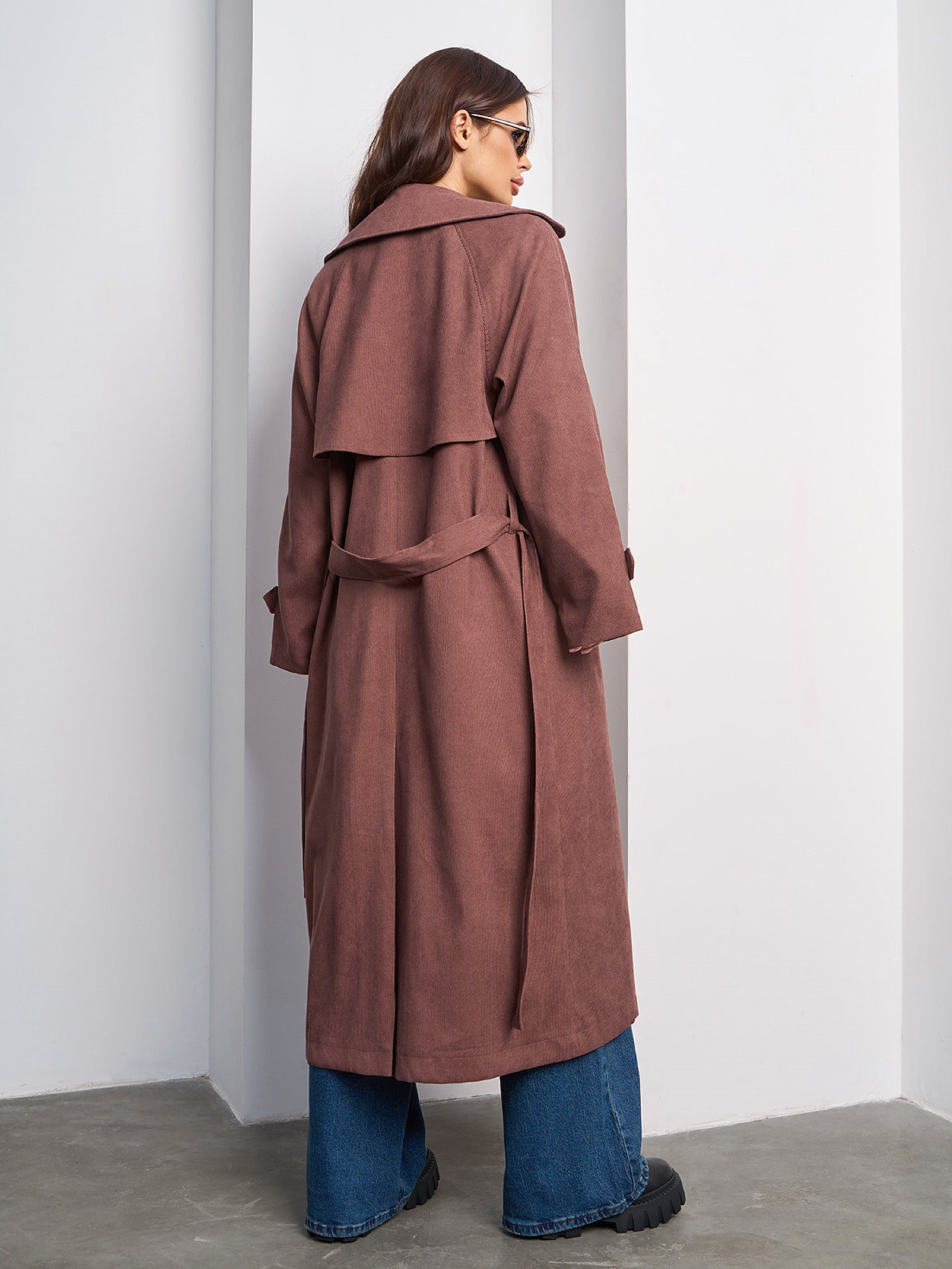 Тренч ISSA Plus модель 15022_коричневый Фото