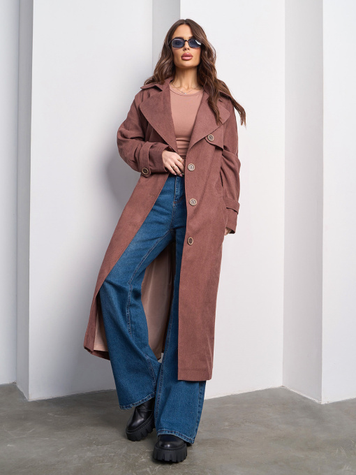 Тренч ISSA Plus модель 15022_коричневый Фото