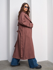 Тренч ISSA Plus модель 15022_коричневый Тренч ISSA Plus модель 15022_коричневый Фото