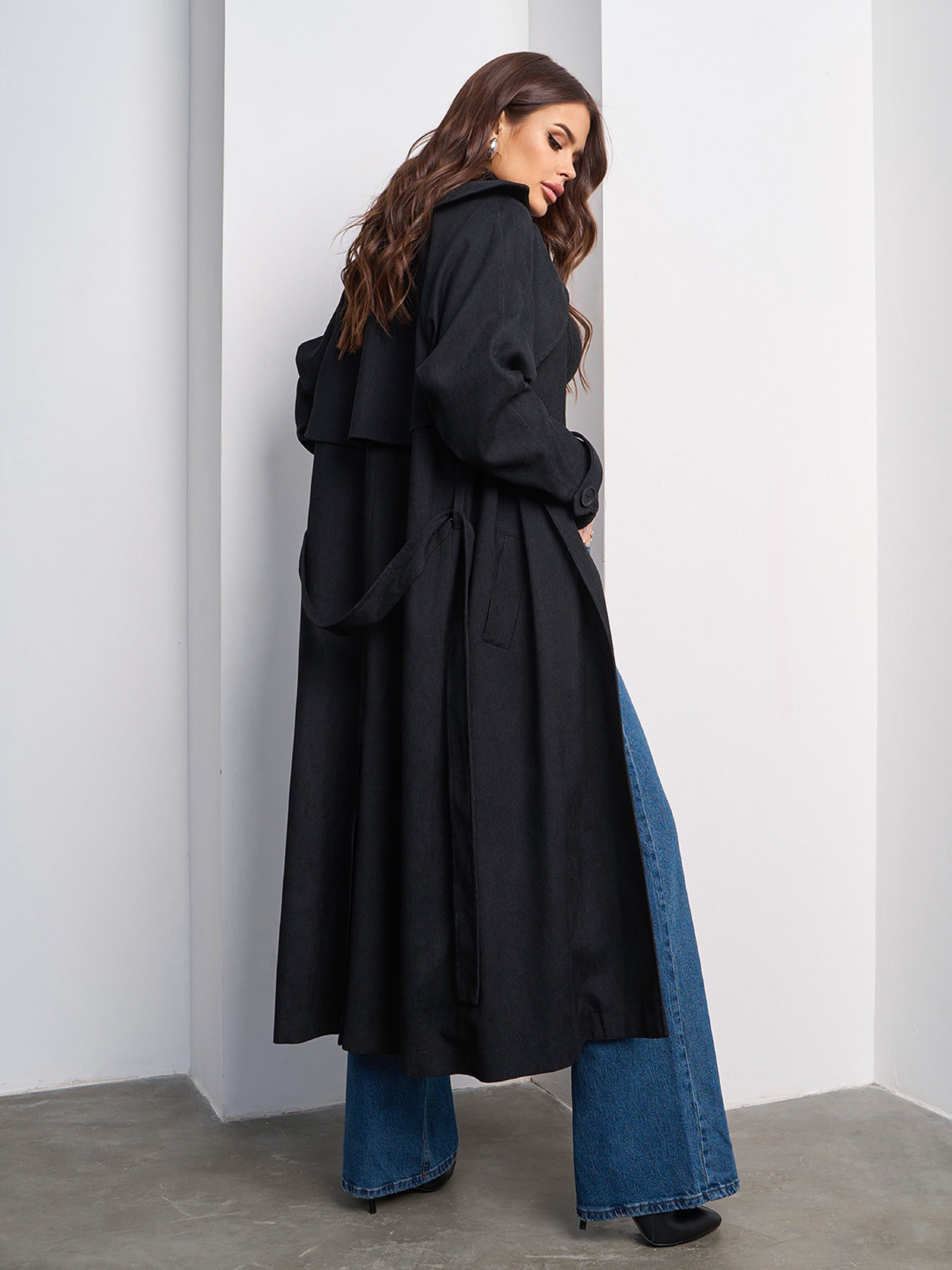 Тренч ISSA Plus модель 15022_черный Тренч ISSA Plus модель 15022_черный Фото