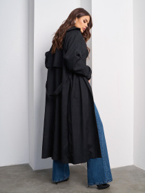 Тренч ISSA Plus модель 15022_черный Тренч ISSA Plus модель 15022_черный Фото