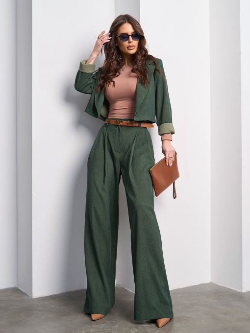 Деловой костюм ISSA Plus модель 15023_хаки Фото