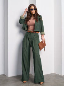 Діловий костюм ISSA Plus модель 15023_хаки Фото