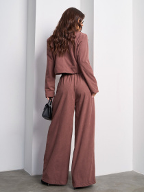 Діловий костюм ISSA Plus модель 15025_коричневый Фото