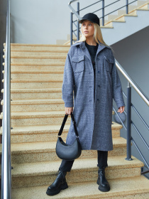 Пальто MilaNova модель Пальто ПВ-248 синяя клетка Фото