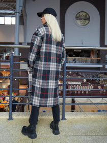 Пальто и плащи MilaNova модель Пальто ПВ-248 шоколадная клетка Фото