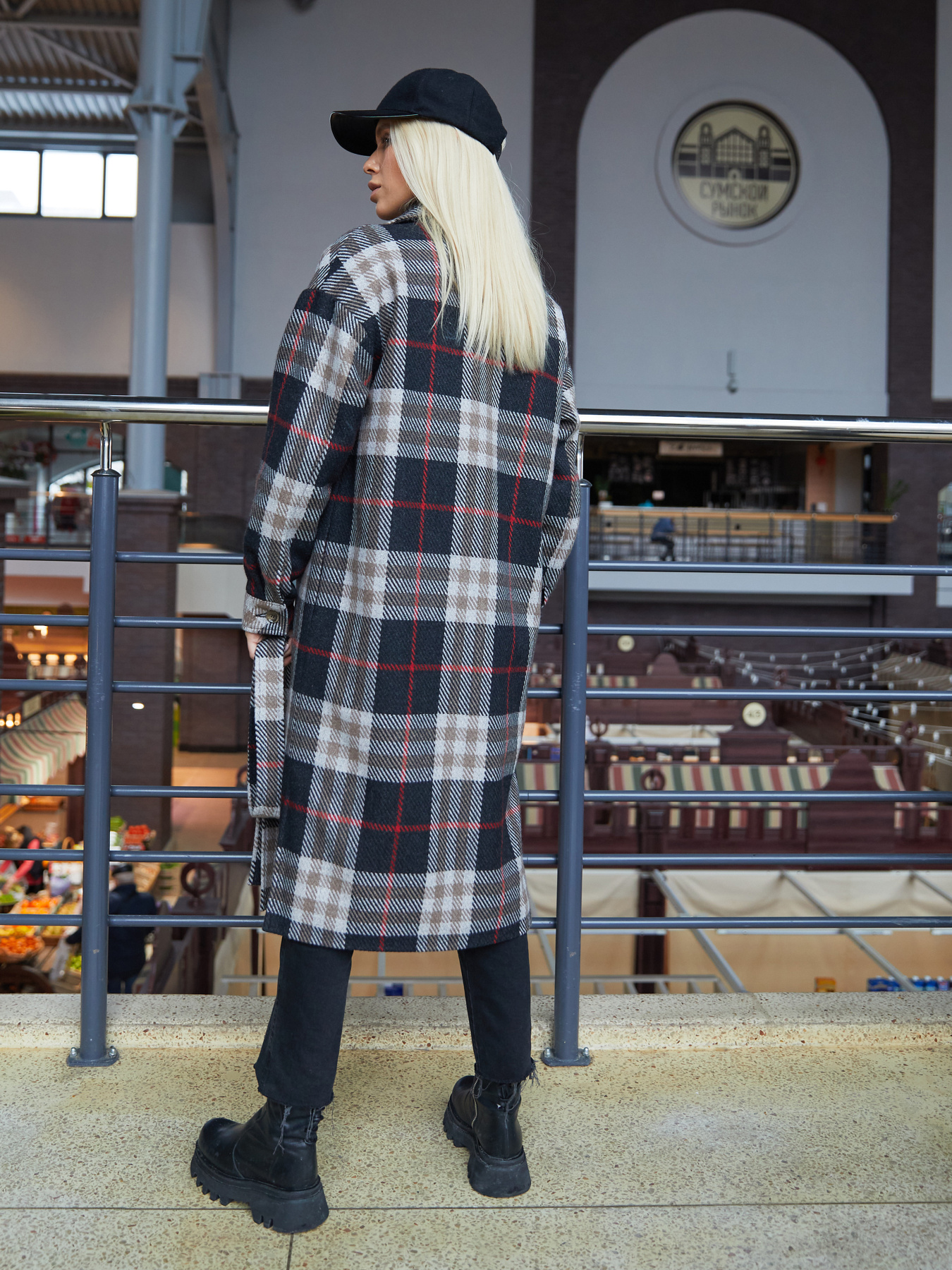 Пальто MilaNova модель Пальто ПВ-248 шоколадная клетка Фото