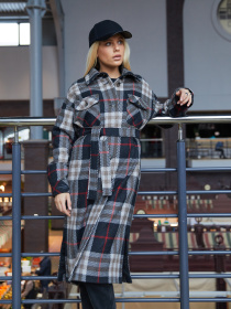 Пальто MilaNova модель Пальто ПВ-248 шоколадная клетка Фото