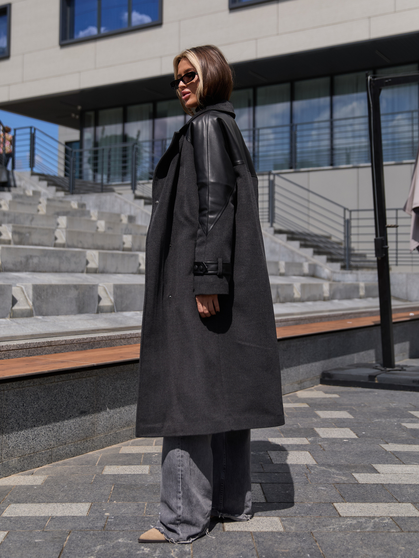 Пальто MilaNova модель Пальто ПВ-348 графит+ут Фото