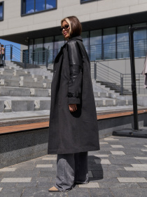 Пальто MilaNova модель Пальто ПВ-348 графит+ут Фото