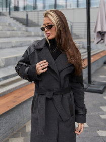 Пальто MilaNova модель Пальто ПВ-348 графит+ут Фото