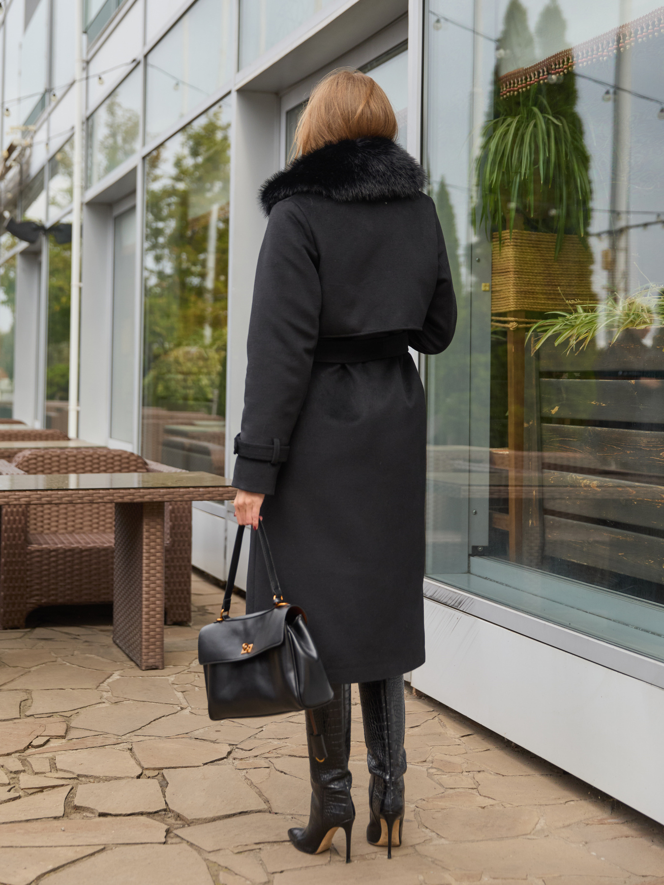 Пальто с утеплителем MilaNova модель Пальто ПВ-345черный+ут Фото