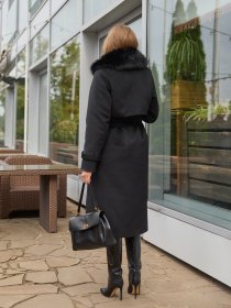 Пальто с утеплителем MilaNova модель Пальто ПВ-345черный+ут Фото